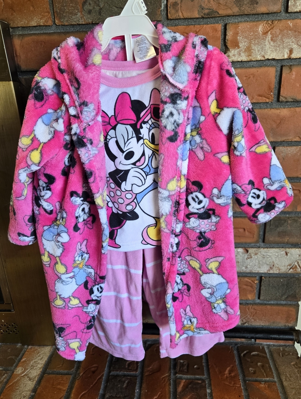 Disney Pink Minnie & Friends Plush Hooded Bathrobe